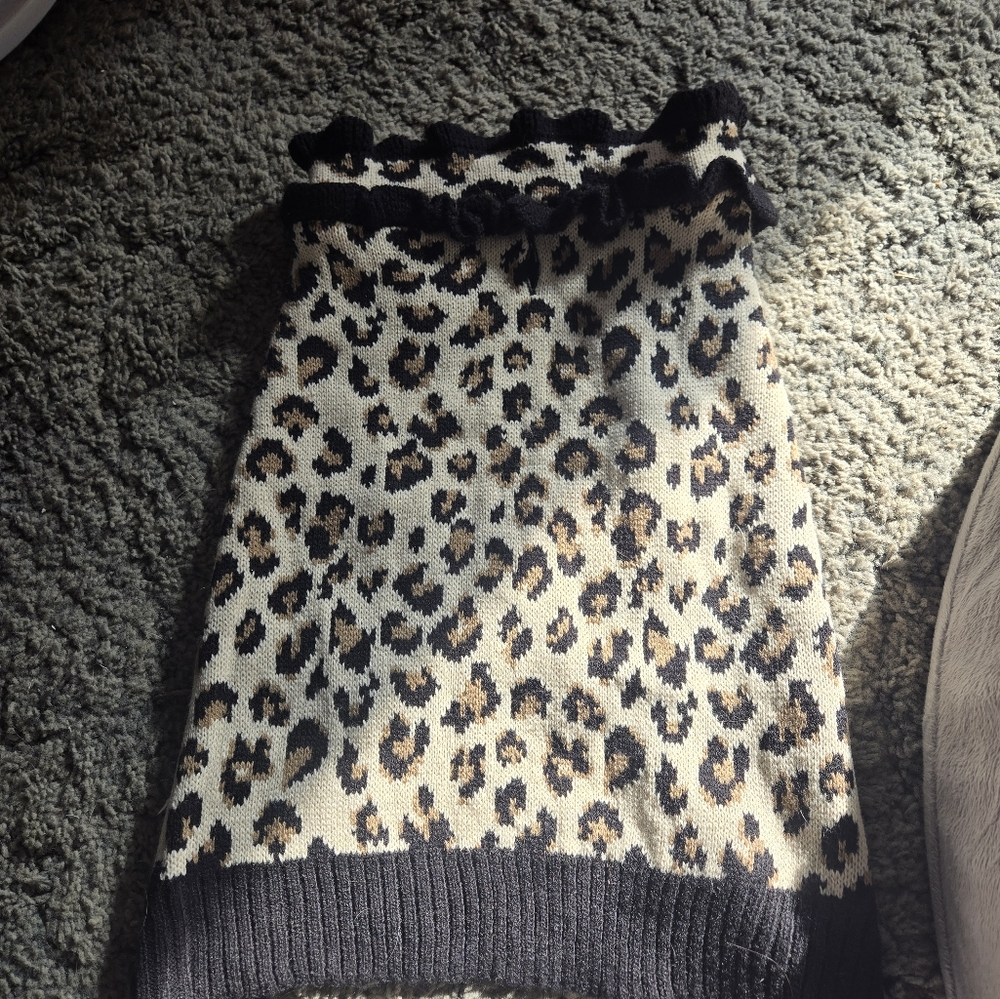 Vibrant Life Leopard Print Dog Sweater, Size Medium